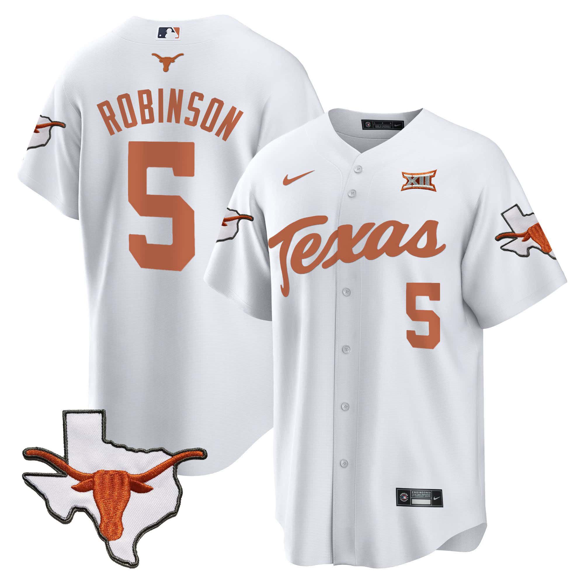 Men Texas Longhorns #5 Robinson White 2024 Baseball NCAA Jersey->indianapolis colts->NFL Jersey